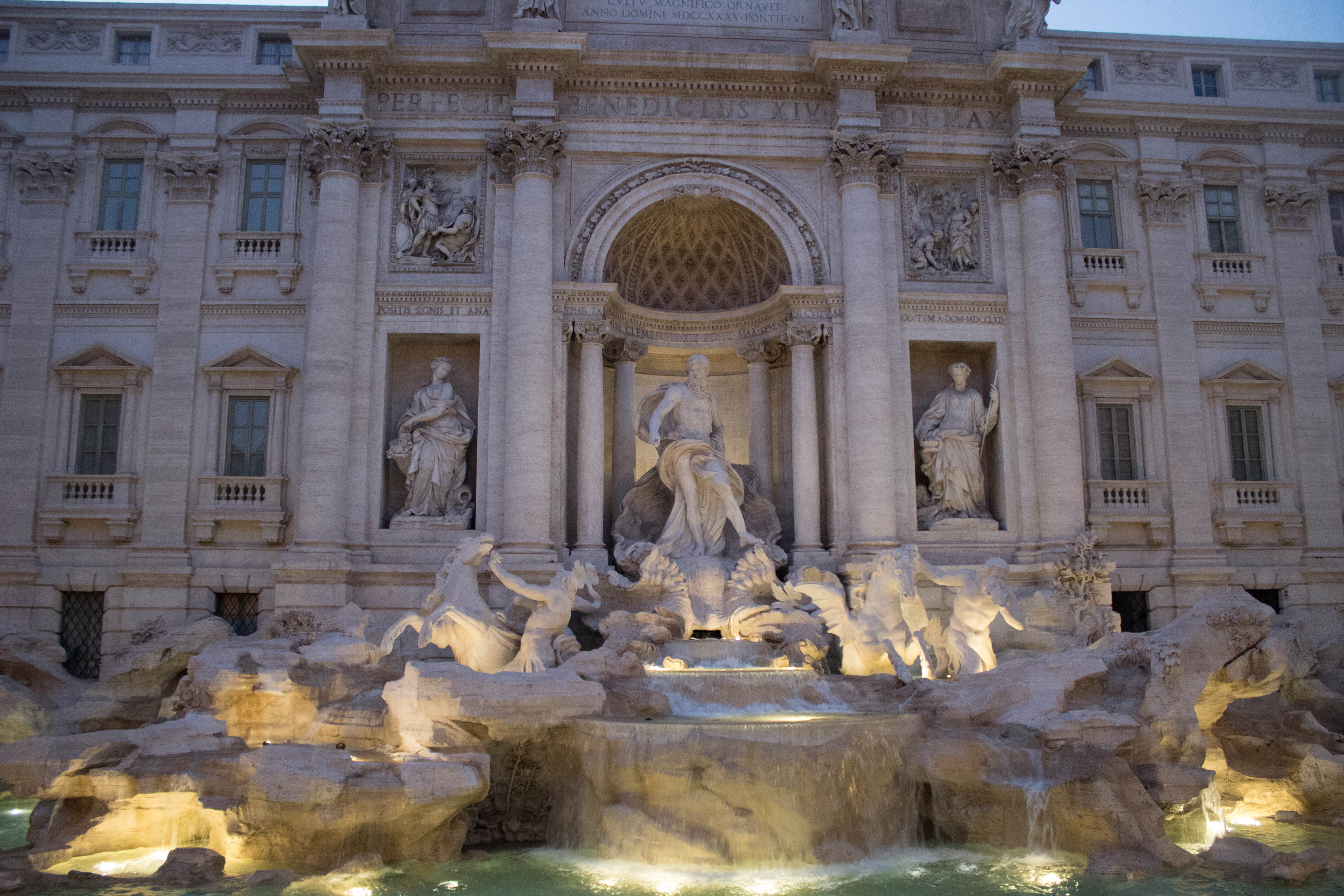 Fontana de Trevi em Roma. 
